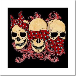 Three Skulls See No Evil Posters and Art